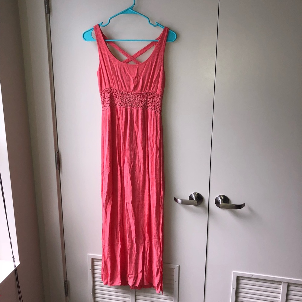 Coral Pink Maxi Dress